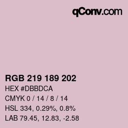 カラーコード: RGB 219 189 202 | qconv.com