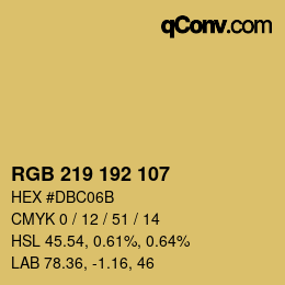 カラーコード: RGB 219 192 107 | qconv.com