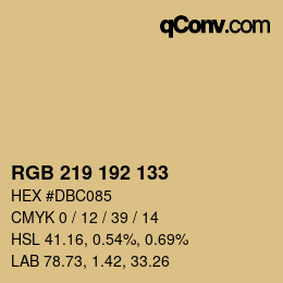 颜色代码: RGB 219 192 133 | qconv.com