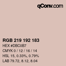 カラーコード: RGB 219 192 183 | qconv.com