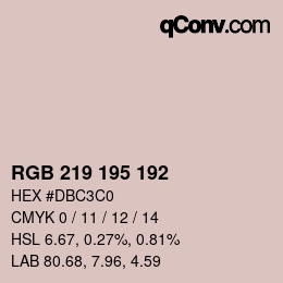 Code couleur: RGB 219 195 192 | qconv.com