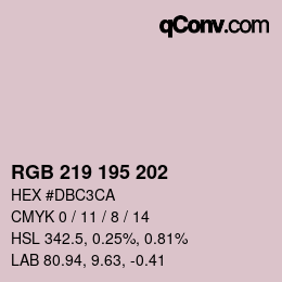 颜色代码: RGB 219 195 202 | qconv.com