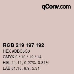 Código de color: RGB 219 197 192 | qconv.com