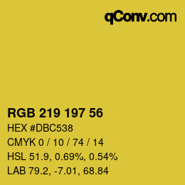 カラーコード: RGB 219 197 56 | qconv.com