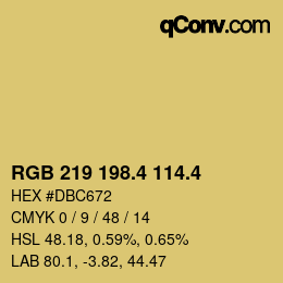 カラーコード: RGB 219 198.4 114.4 | qconv.com