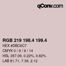 カラーコード: RGB 219 198.4 199.4 | qconv.com