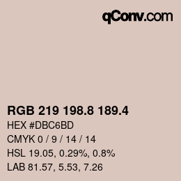 カラーコード: RGB 219 198.8 189.4 | qconv.com
