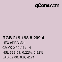 カラーコード: RGB 219 198.8 209.4 | qconv.com