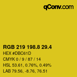 カラーコード: RGB 219 198.8 29.4 | qconv.com