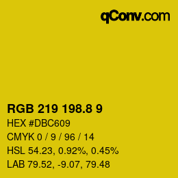 カラーコード: RGB 219 198.8 9 | qconv.com