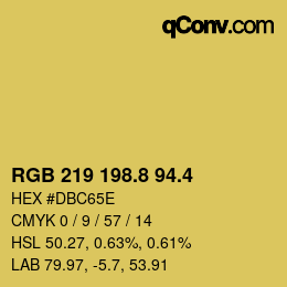 カラーコード: RGB 219 198.8 94.4 | qconv.com