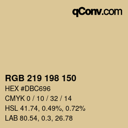 カラーコード: RGB 219 198 150 | qconv.com