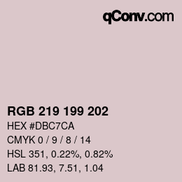 Color code: RGB 219 199 202 | qconv.com