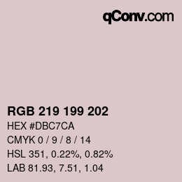 颜色代码: RGB 219 199 202 | qconv.com