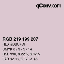 颜色代码: RGB 219 199 207 | qconv.com