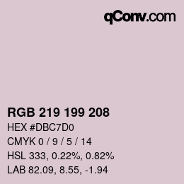 Code couleur: RGB 219 199 208 | qconv.com