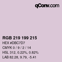 Color code: RGB 219 199 215 | qconv.com