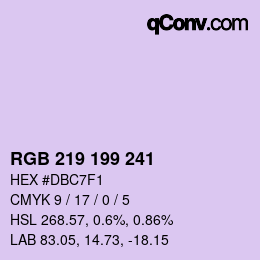 カラーコード: RGB 219 199 241 | qconv.com