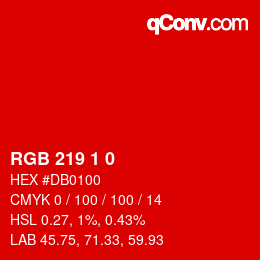 カラーコード: RGB 219 1 0 | qconv.com
