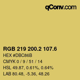 カラーコード: RGB 219 200.2 107.6 | qconv.com