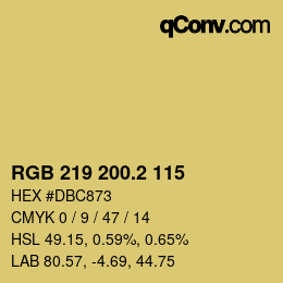 カラーコード: RGB 219 200.2 115 | qconv.com