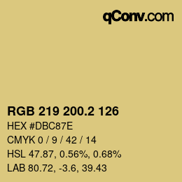 カラーコード: RGB 219 200.2 126 | qconv.com