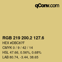 カラーコード: RGB 219 200.2 127.6 | qconv.com