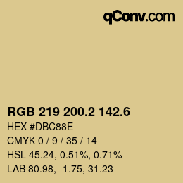 カラーコード: RGB 219 200.2 142.6 | qconv.com
