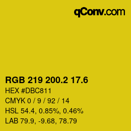 カラーコード: RGB 219 200.2 17.6 | qconv.com