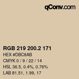 カラーコード: RGB 219 200.2 171 | qconv.com