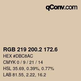 カラーコード: RGB 219 200.2 172.6 | qconv.com