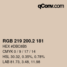 Farbcode: RGB 219 200.2 181 | qconv.com