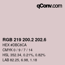 カラーコード: RGB 219 200.2 202.6 | qconv.com