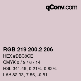 カラーコード: RGB 219 200.2 206 | qconv.com