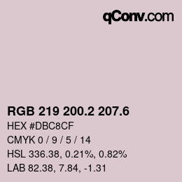 カラーコード: RGB 219 200.2 207.6 | qconv.com