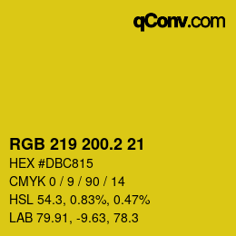 カラーコード: RGB 219 200.2 21 | qconv.com