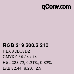 カラーコード: RGB 219 200.2 210 | qconv.com