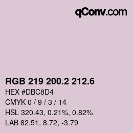 カラーコード: RGB 219 200.2 212.6 | qconv.com