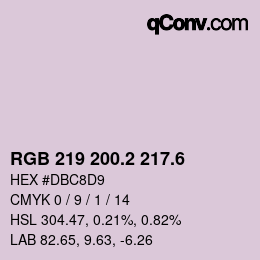 カラーコード: RGB 219 200.2 217.6 | qconv.com
