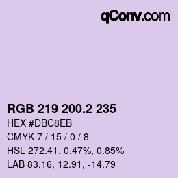 カラーコード: RGB 219 200.2 235 | qconv.com