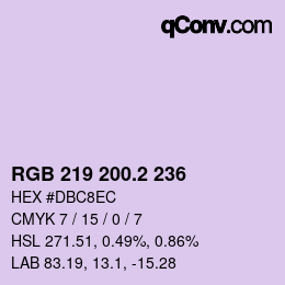 カラーコード: RGB 219 200.2 236 | qconv.com