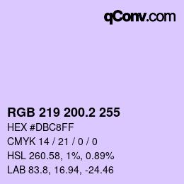 カラーコード: RGB 219 200.2 255 | qconv.com