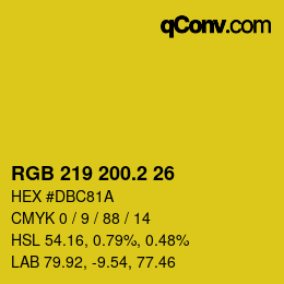 カラーコード: RGB 219 200.2 26 | qconv.com