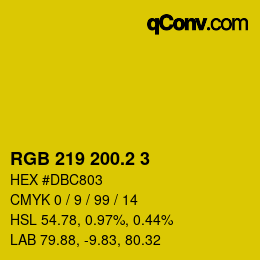 カラーコード: RGB 219 200.2 3 | qconv.com