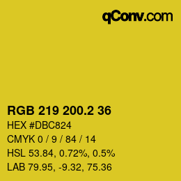 カラーコード: RGB 219 200.2 36 | qconv.com