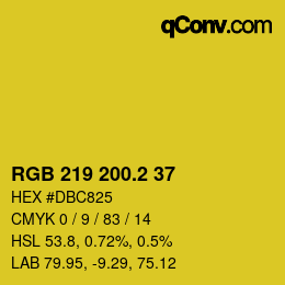 カラーコード: RGB 219 200.2 37 | qconv.com