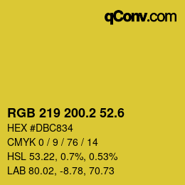 カラーコード: RGB 219 200.2 52.6 | qconv.com