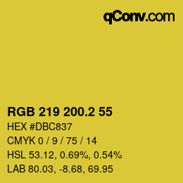 カラーコード: RGB 219 200.2 55 | qconv.com
