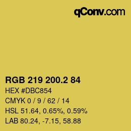 カラーコード: RGB 219 200.2 84 | qconv.com