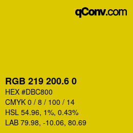 カラーコード: RGB 219 200.6 0 | qconv.com